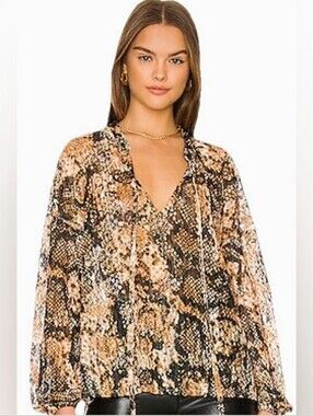 Free People Out For The Night Top in Snake Combo S